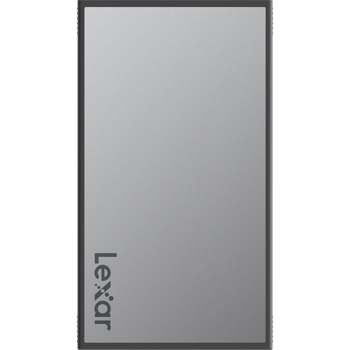 Lexar Workflow Portable SSD external drive with sleek black design and compact size for fast data transfer and storage.