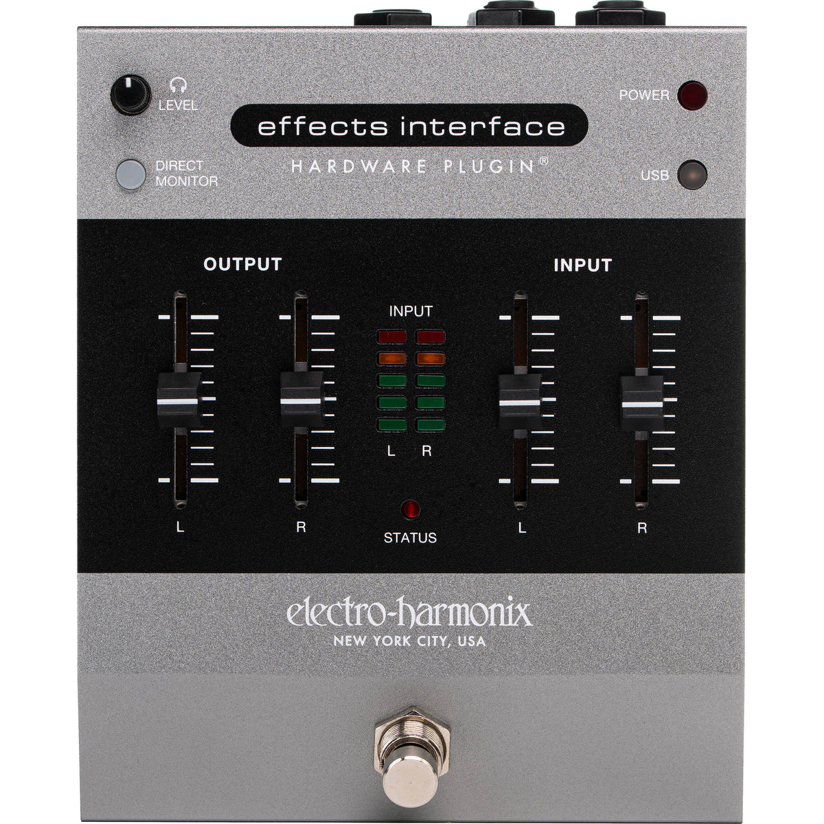 Electro Harmonix Effects Interface Hardware Plug-In pedal for guitar and bass with multiple effect options.