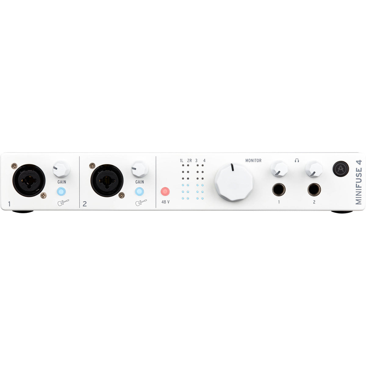 Arturia MiniFuse 4, audio interfaces, angle, white