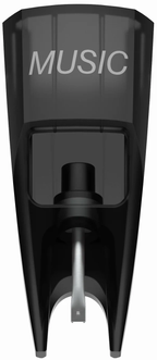 Ortofon Concorde Music Black turntable stylus with visible needle and cartridge components for high-quality vinyl playback.
