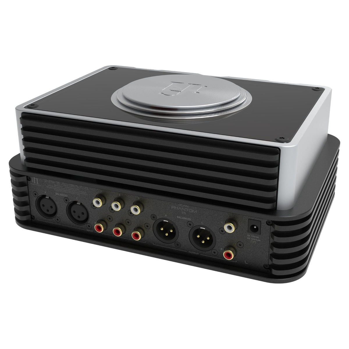 iFi Audio iCAN Phantom 1.5 rear three-quarter view showing heatsink chassis