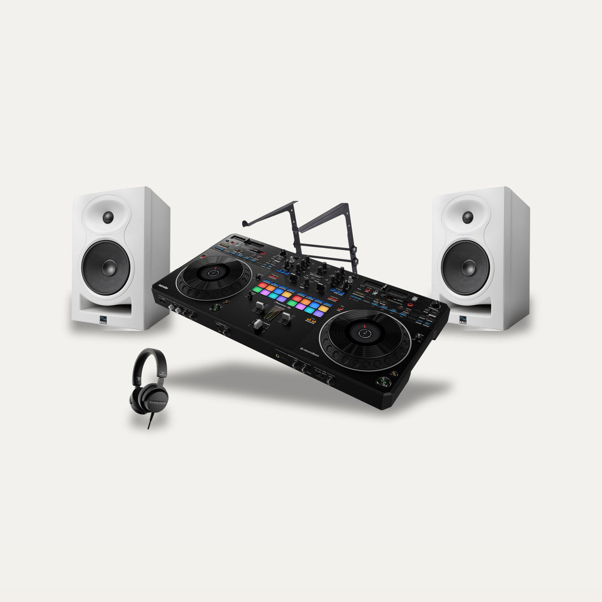 Pioneer DDJ-REV5 + Beyerdynamic DJ 300 PRO X + Kali LP-6 V2 DJ Studio Set – Monitor Colour White