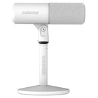 Shure MV6 Gen 2 White, side view on desktop stand