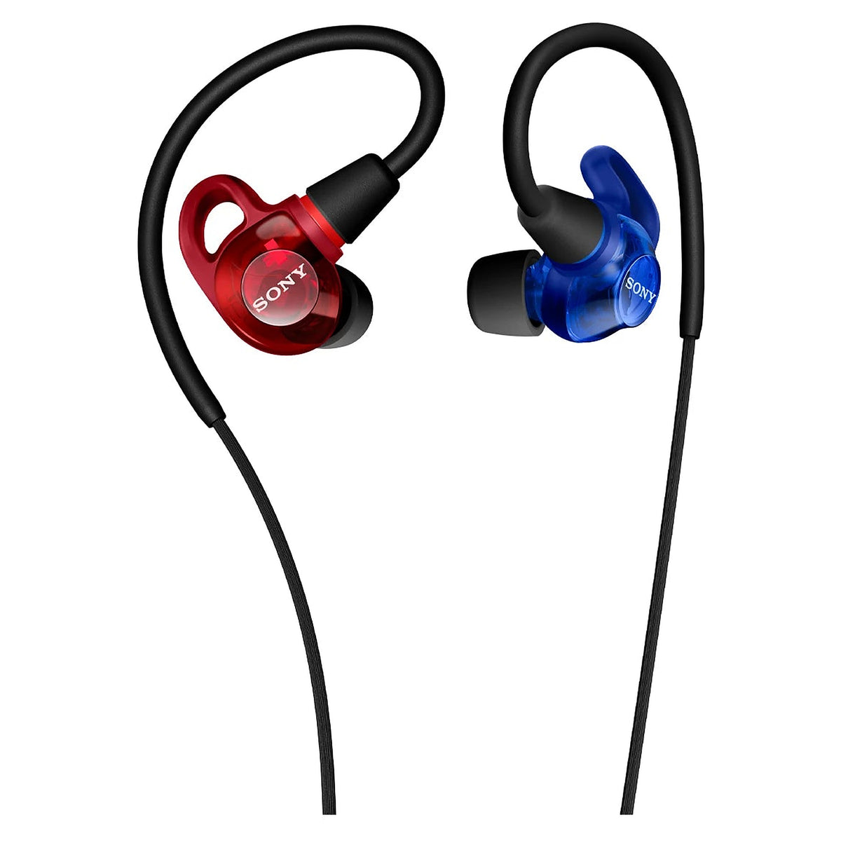 Sony IER-M500 in-ear monitors, Red & Blue finish