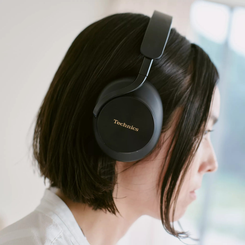 Technics EAH-A1000 in Black worn by a listener, side profile