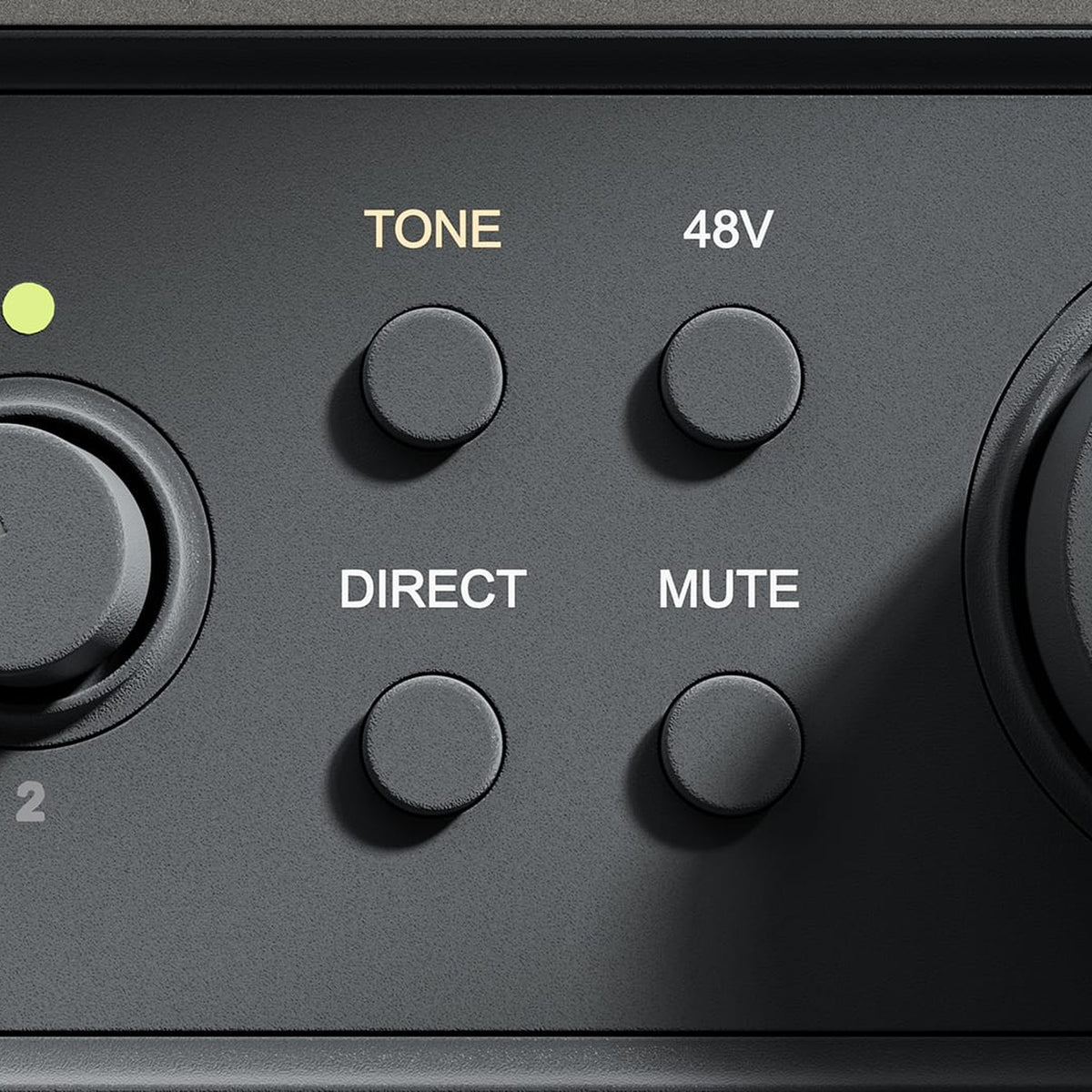 Universal Audio Volt 1 Gen 2, Tone and 48V controls close-up